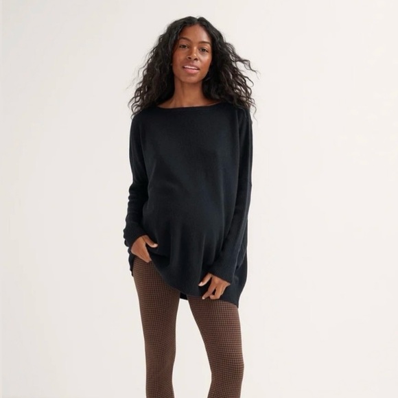 Hatch Maternity 100% Cashmere Sweater in Black, O/S - Picture 3 of 12